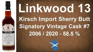 Linkwood 13 year Kirsch Import Sherry Butt Cask 7 Signatory Vintage Whisky Review from WhiskyJason [upl. by Anoynek]