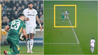 🤣 Aston Villas Tyrone Mings CRAZILY conceding penalty for PICKED UP BALL BY HAND vs Club Brugge [upl. by Ertnom]