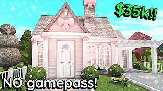 35k Coquette Bloxburg NO GAME PASS House Build Tutorial WITH VOICE [upl. by Enelyam]