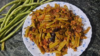 LONG BEANS Fry Recipe In Telugu  Barabati fry [upl. by Idnat]