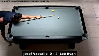 Josef Vassallo vs Lee Ryan  Euro Mens Ranking Tournament 5  Round 2 [upl. by Llenart]