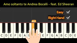 Amo soltanto te Andrea Bocelli  feat Ed Sheeran  piano tutorial easy [upl. by Garald]