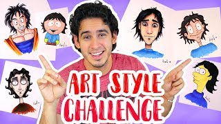 Me Dibujo en 6 Estilos Diferentes  ART STYLE CHALLENGE  HaroldArtist [upl. by Sivram351]