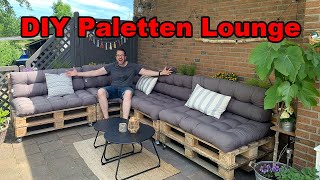 DIY Paletten Lounge selber bauen  Gartenmöbel selber machen  Palettenmöbel bauen  tobiebel [upl. by Sayers342]