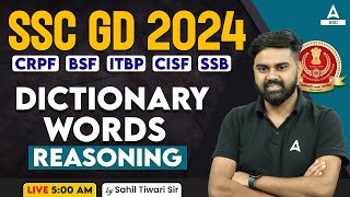 SSC GD 2024  SSC GD Reasoning Class By Sahil Tiwari  SSC GD Reasoning Dictionary Words [upl. by Eilrebmik398]