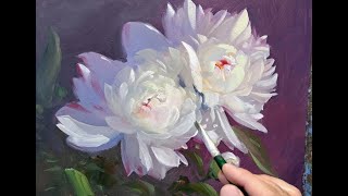 Peonies oil painting Vugar Mamedov [upl. by Rudelson]