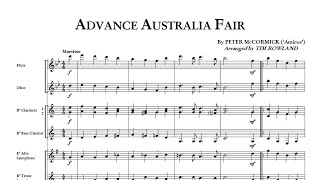 Advance Australia Fair for Concert Band arr Tim Rowland grade 15  Hosenbugler Music [upl. by Aracot]