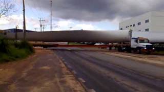 GERADOR EÓLICO TRANSPORTE DE PÁS no interior de SP  Windmill Blades eolic generators Brazil [upl. by Marchall]