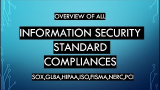 SOX GLBA HIPAA ISO FISMA NERC PCI Information Security Standard Compliances  All in One [upl. by Ecyarg]