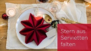 Serviette falten zu Weihnachten WeihnachtsStern  BAUR [upl. by Eisej858]