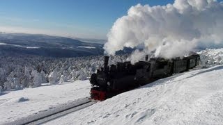 Traumhafte Impressionen von der winterlichen Brockenbahn  steam trains in winter [upl. by Ahcorb]