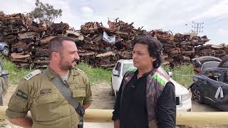 Interview of Israel Army Spokesperson  Adam he is from southern command this is Car cemetery [upl. by Nivag801]