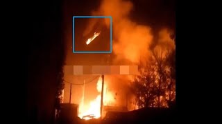 Distillery Tank Toss After Ukrainian Drone Strike on Ethanol Distillery in Voronezh [upl. by Rufus]