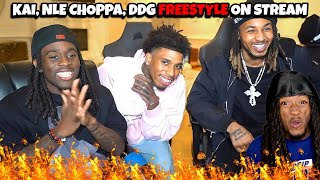 KAI NLE CHOPPA DDG FREESTYLE ON STREAM 🔥 REACTION [upl. by Lemar]