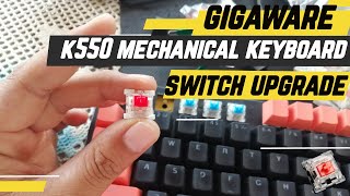 Gigaware K550 Outemu Reds Soundtest [upl. by Zealand716]