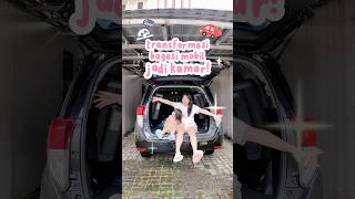 ubah bagasi mobil jadi kamar yukachan yukachan minivlog campervan transformation viral [upl. by Dumanian]