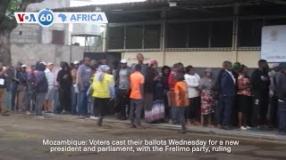 VOA 60 Mozambicans elect a new president and parliament on Wednesday and more [upl. by Airbmac]