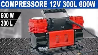 Compressore Aria Portatile 12V 300LMin 600W 4x4 manometro valvola sgonfiaggio [upl. by Hicks]