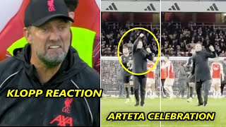 Jurgen Klopp reaction on Arteta doing his famous fist pump celebration [upl. by Vtehsta690]