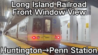 LIRR M3 Front Window View Huntington to Penn Station [upl. by Ecinev]