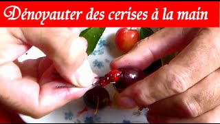 Dénoyauter les cerises à la main sans dénoyauteur  Astuce [upl. by Byron]