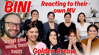 pure fun BINI Reacts to “Golden Arrow” Music Video reaction [upl. by Chaney]