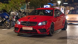 LOUD Mercedes C63 AMG Black Series with Straight Pipes  Accelerations amp Revs [upl. by Ehctav]