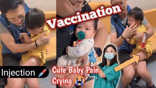 🙄 Injection 💉 On Hip Crying in Hospital Vaccination Cute Baby Health Care [upl. by Norab]