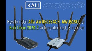 How to install Alfa AWUS036ACH AWUS1900 drivers on Kali Linux 20202 and enable monitor mode [upl. by Pomfrey]