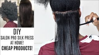 HOW TO SILK PRESS on 4G NATURAL Hair AT HOME CHEAP NO FRIZZ NO DAMAGE TESTING NEW FLAT IRON [upl. by Yeffej603]