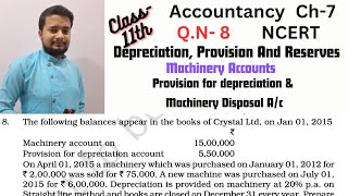 Depreciation Ac  Class11th  NCERT Chapter No7 QN8 [upl. by Albertson418]