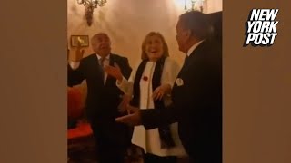 Hillary Clinton roasted for ‘cringe’ attempt to dance the ‘macarena’ at Spain party [upl. by Gaskins305]