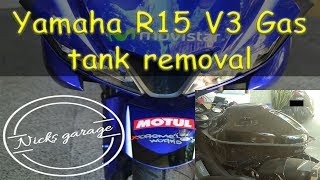 Yamaha R15 V3 gastank disassembly [upl. by Nalo]