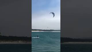 Kitesurfer recovers after sinking in the water at Praia de Cabedelo Viana do Castelo Portugal [upl. by Nifares]