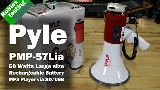 PYLE PMP57LIA Professional Megaphone  Comes with Rechargeable Battery and Builtin USB Flash amp SD [upl. by Sugirdor269]