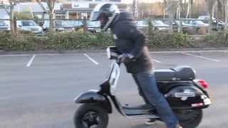 Vespa PX Scooter Wheelie UK 2 burnout [upl. by Bendicta]