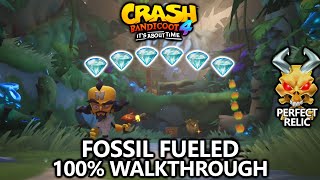 Crash Bandicoot 4  100 Walkthrough  Fossil Fueled  All Gems Perfect Relic [upl. by Euqinna]