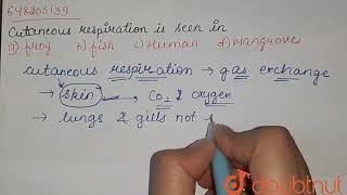 Cutaneous respiration is seen in   CLASS 7  RESPIRATION IN PLANTS AND ANIMALS  BIOLOGY [upl. by Leumel]