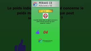 Permis CE  Fiche écrite 02 question 08 quiz [upl. by Filemon147]