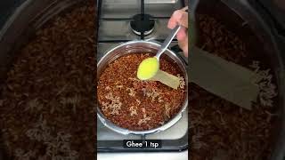 How to cook red rice in pressure cooker  Red rice super food easy cooking  Navara Rice shorts [upl. by Musetta]