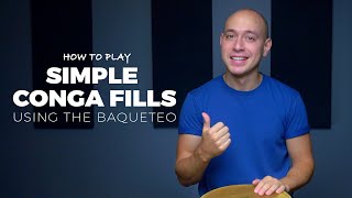 Conga Lessons  How to Play Congas  Simple Fills on Congas Using the Baqueteo  CongaChopscom [upl. by Dott550]