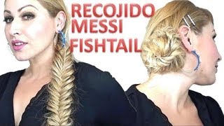 peinado Recogido con trenza de espiga MESSI FISHTAIL updo [upl. by Kesia]