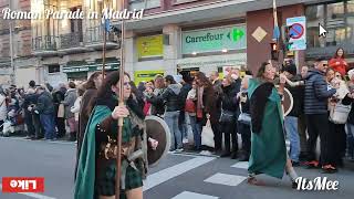 Roman Parade in DownTown Streets in Madrid 4K legionnaires lugo festival arde lucus roman [upl. by Atsiuqal220]