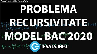 Problema recursivitate model bac informatica 2020 mateinfo  C [upl. by Atinas]