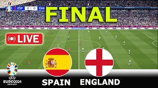 🔴LIVE  SPAIN vs ENGLAND  FINAL  UEFA EURO 2024  MATCH LIVE TODAY  YAMAL vs SAKA  PES GAMEPLAY [upl. by Fidelio856]