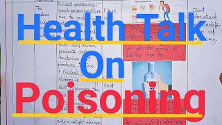 Health Talk On Poisoning  Bsc nursing 1 year  Nursing Foundation nursing healthtalk [upl. by Marilin]