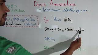 Como calcular la DOSIS de AMOXICILINA en INFECCIONES ODONTOLÓGICAS [upl. by Spanjian592]