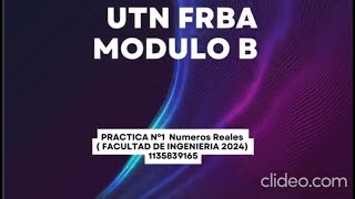 MODULO B UTN FRBA PRACTICA 1  EJERCICIO 1 [upl. by Ardnohs]