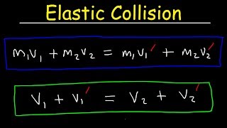 Elastic Collisions In One Dimension Physics Problems  Conservation of Momentum amp Kinetic Energy [upl. by Corbie]