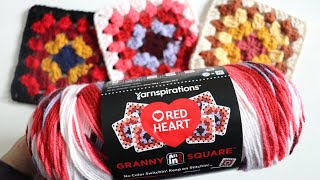 NEW YARN Red Heart All In One Granny Square [upl. by Ayiak]